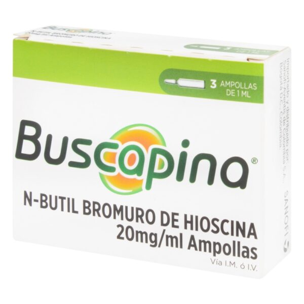 Buscapina 20 mg 1 ml x 3 Ampollas Hioscina