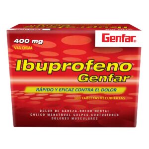 Ibuprofeno 400 mg 100 Tabletas Genfar