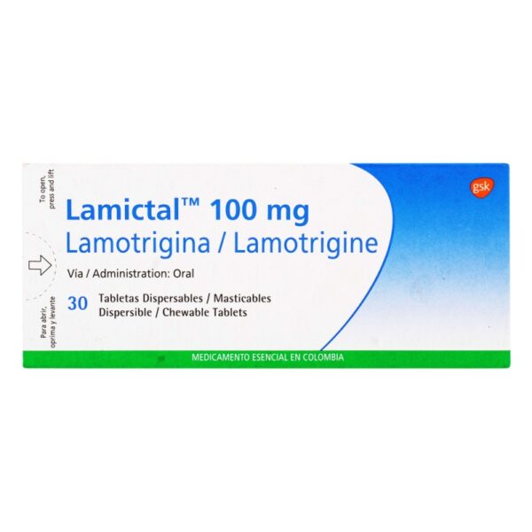 Lamictal Dispersable 100 mg 30 Tabletas Lamotrigina
