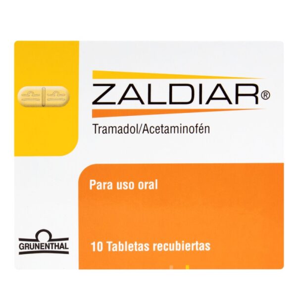 Zaldiar 37.5/325 mg 10 Tabletas Acetaminofen / Tramadol