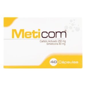 Meticon 250 mg 40 Capsulas Simeticona / Carbon Activado
