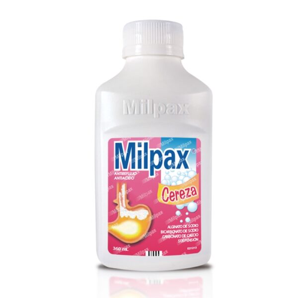 Milpax Suspension Cereza 360 Ml(3%+) Alginato-Bicarbonato De Sodio+ Calcio