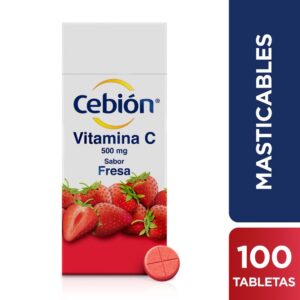 Cebion Masticable Fresa 100 Tabletas Vitamina C