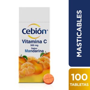 Cebion Masticable Mandarina 100 Tabletas Vitamina C