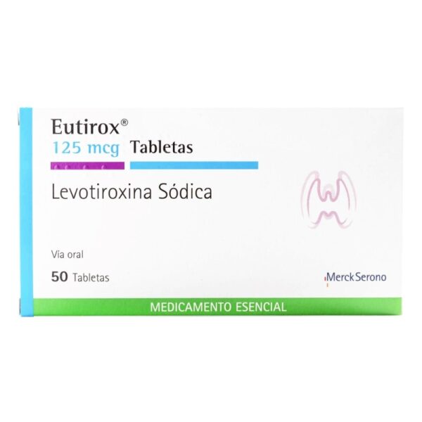 Eutirox 125 mcg 50 Tabletas Levotiroxina Sodica