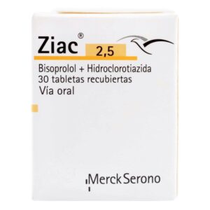 Ziac 2.5 mg 30 Tabletas Hidroclorotiazida / Bisoprolol