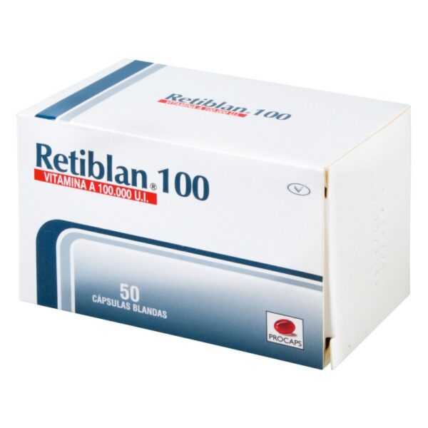 Retiblan 100 mg 50 Capsulas Vitamina A