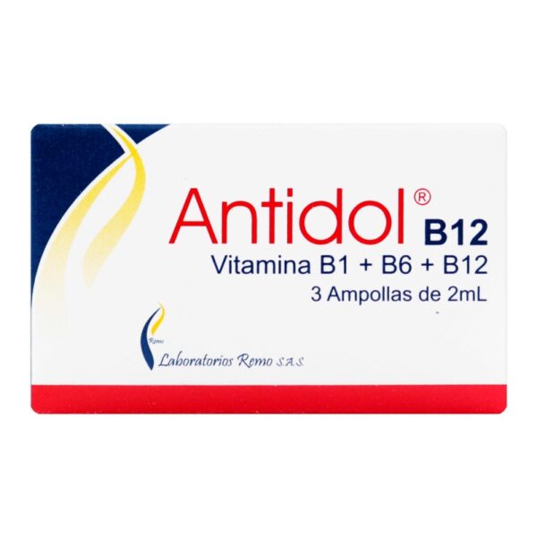 Antidol B-12 2 ml 3 Ampollas Tiamina / Piridoxina / Cianocobalamina