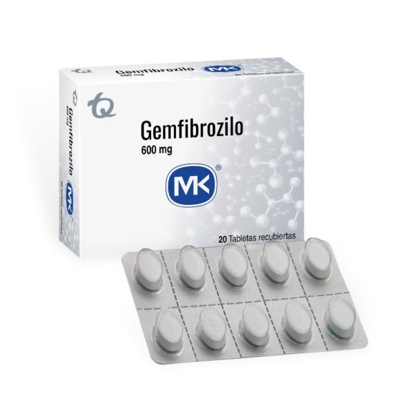 Gemfibrozilo 600 Mg 20 Tabletas Mk Gemfibrosilo