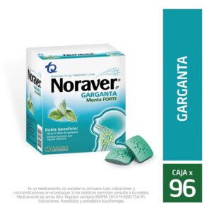 Noraver Menta / Forte 96 Pastillas Cetilpiridinio Cloruro / Benzocaina