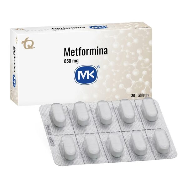 Metformina 850 Mg 30 Tabletas Mk