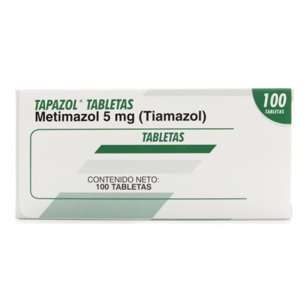 Tapazol 5 Mg 100 Tabletas Metimazol