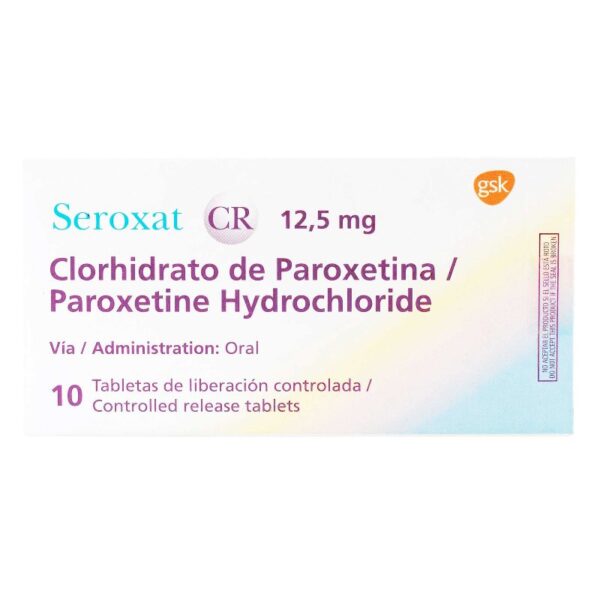 Seroxat Cr 12.5 Mg 10 Tabletas Clorhidrato De Paroxetina