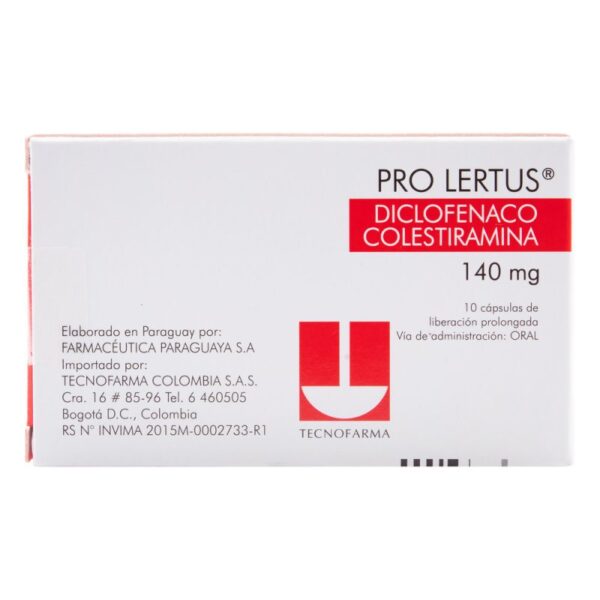 Prolertus 140 Mg 10 Capsulas Diclofenaco Sodico