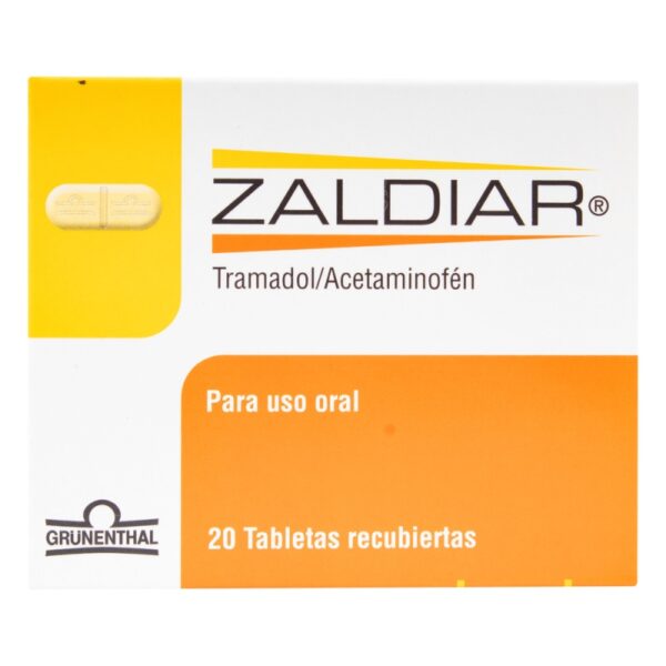 Zaldiar 37.5/325 Mg 20 Tabletas Acetaminofen / Tramadol