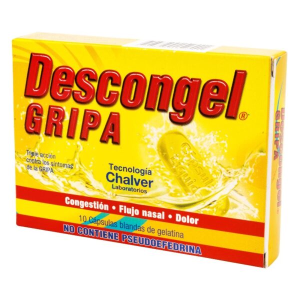 Descongel Gripa 10 Capsula Blanca Gelatina Acetaminofen / Fenilefrina / Loratadina