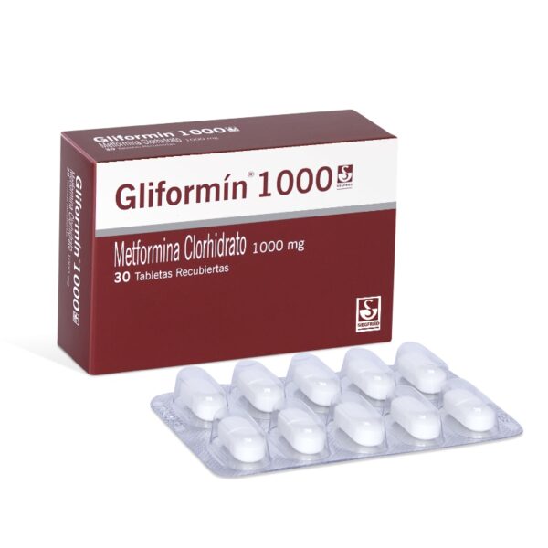 Gliformin Metformina 1000 Mg 30 Tabletas Metformina