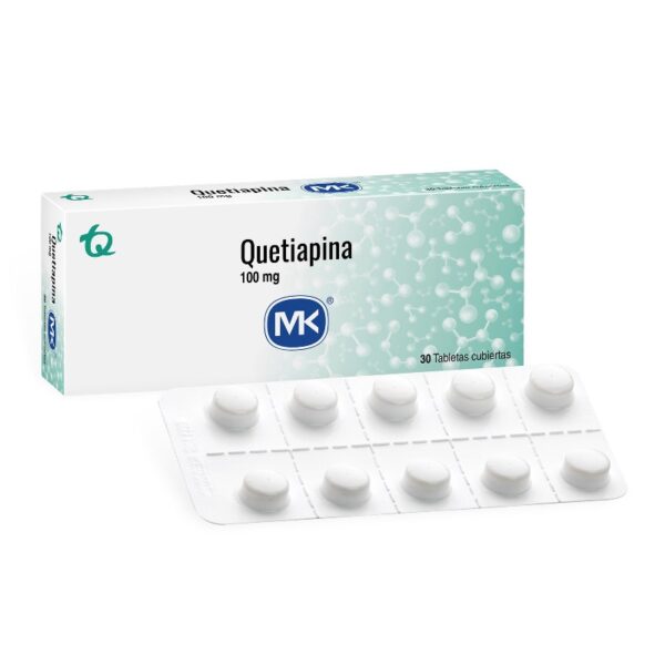 Quetiapina 100 Mg 30 Tabletas Mk Fumarato De Quetiapina