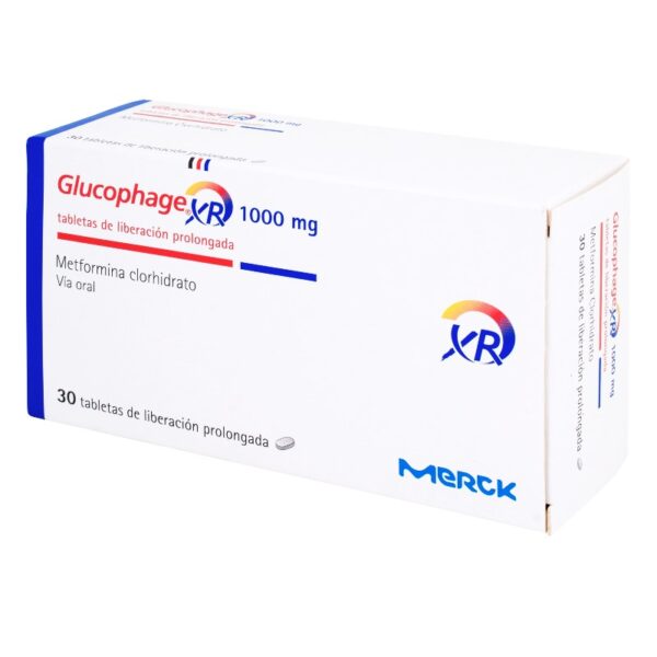Glucophage Xr 1000 Mg 30 Tabletas Metformina