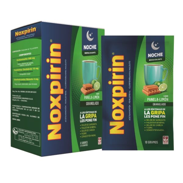 Noxpirin F Noche Adulto 6 Sobres Acetaminofen / Clorfeniramina / Fenilefrina