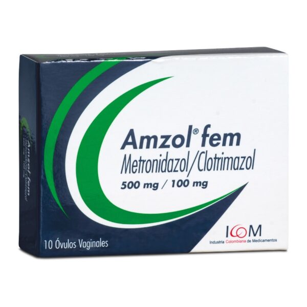 Amzol Fem 500/100 Mg 10 Ovulos Icom Metronidazol / Clotrimazol