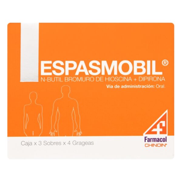 Espasmobil 3 Sobres 4 Tabletas Hioscina / Dipirona