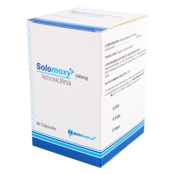 Amoxicilina Solomoxy 500 Mg 60 Capsulas Amoxicilina