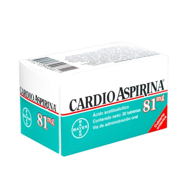 Cardioaspirina 81 Mg 30 Tabletas Acetilsalicilico Acido