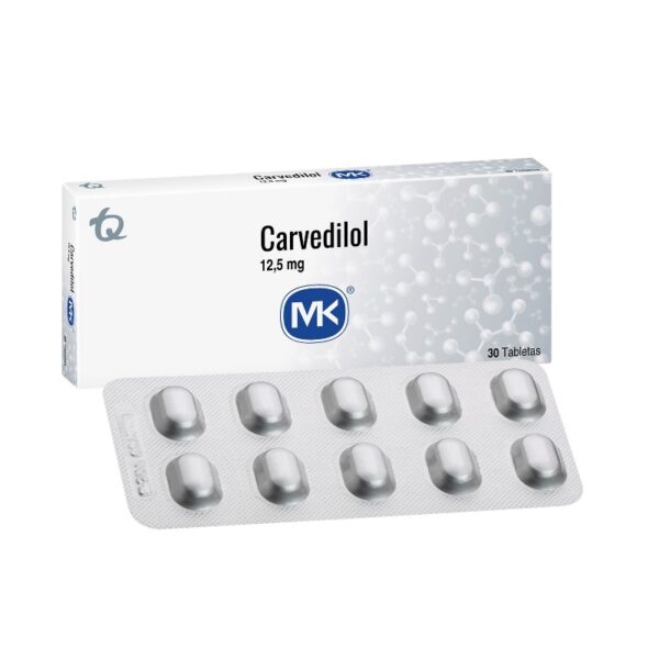 Carvedilol 12.5 Mg 30 Tabletas Mk