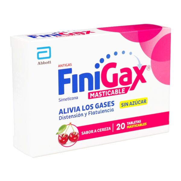 Finigax Masticable Cereza 20 Tabletas Simeticona