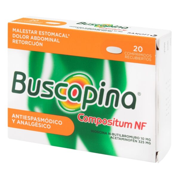 Buscapina Nf Compositum 325/10 Mg 20 Tabletas Hioscina Butil Bromuro / Paracetamol