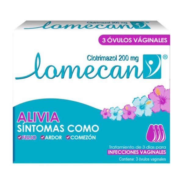 Lomecan Clotrimazol 200Mg 3 Ovulos Vaginales Clotrimazol