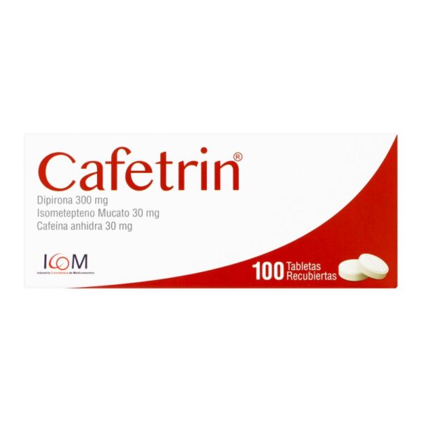 Cafetrin 100 Tabletas Icom Mq Isometepteno / Dipirona / Cafeina