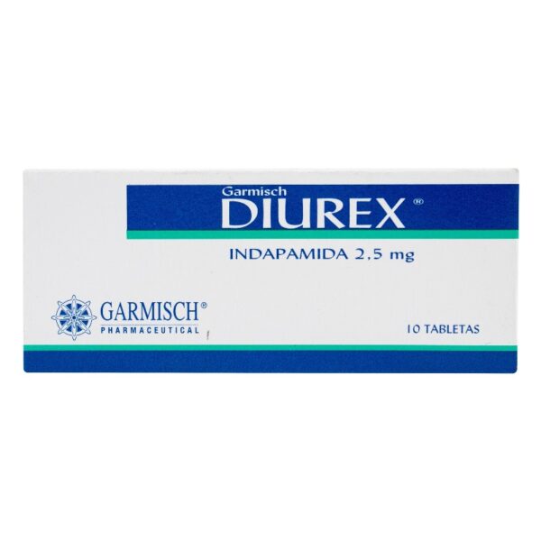Diurex 2.5 Mg 10 Tabletas Indapamida