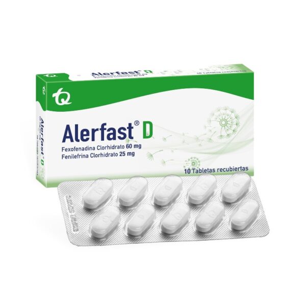 Alerfast D 60M / 25 Mg 10 Tabletas Fexofenadina-Fenilefrina