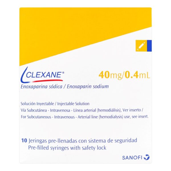 Clexane 40 M / 0.4 Ml 10 Jeringa Prellenada Enoxaparina Sodica