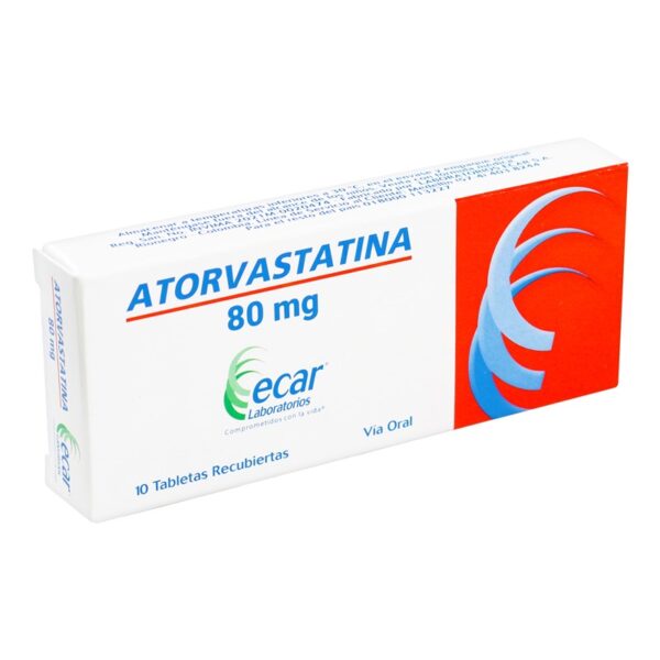 Atorvastatina 80 Mg 10 Tabletas Recubierta