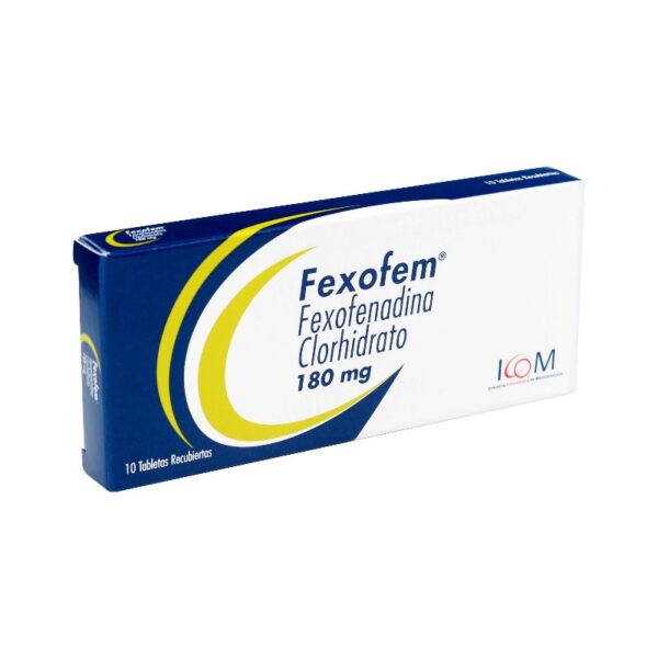 Fexofem 180 Mg 10 Tabletas Icom Fexofenadina