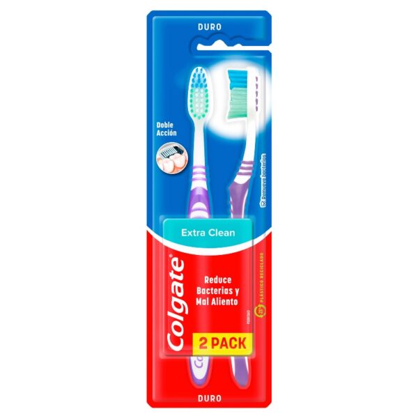 2 Cep.Colgate Extra Clean Duro P.E Cepillo Dental