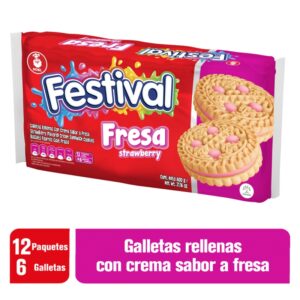 Galletas Festival Fresa 12 Paq.6 Und Galletas