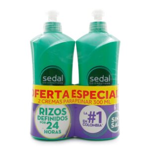 2 Cre.P.Peinar Sedal Riz.Definidos 300Ml Crema Para Peinar