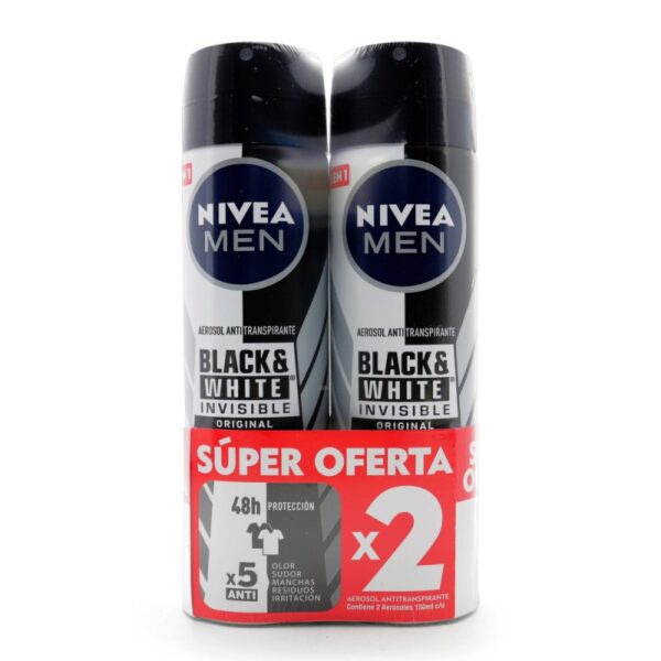 2 Dte Nivea Spr.Bla.Wh.H.150Ml.Sup.Dto. Desodorante En Spray