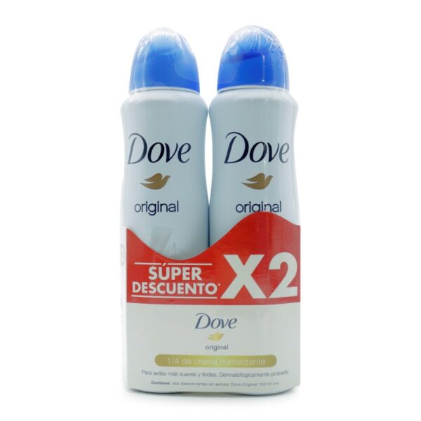 2 Dte.Dove Spray Original 87 Gr Desodorante En Spray