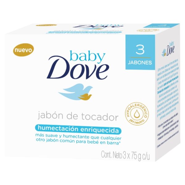 3 Jabones Dove Baby Humectaci.Enri.75 Gr Jabon En Barra