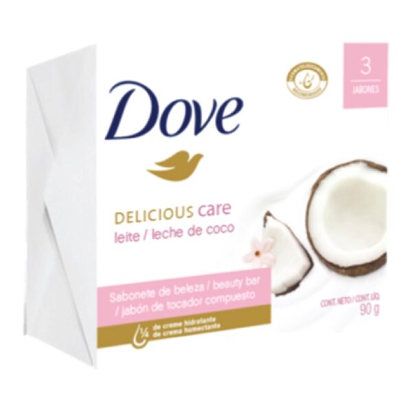 3 Jab.Dove Leche De Coco 90 Gr Jabon En Barra
