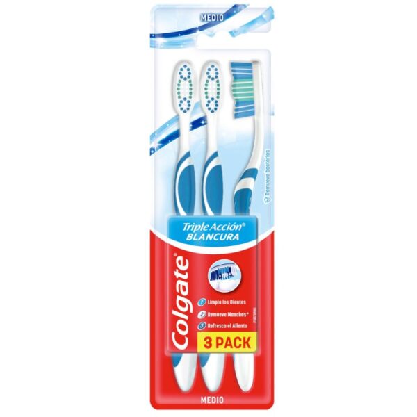 3 Cep.Colgate Trip.Acc.Whit.Medio E.Fami Cepillo Dental
