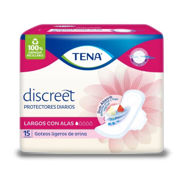 Prot.Tena Largo Alas Discreet 15Und Protectores