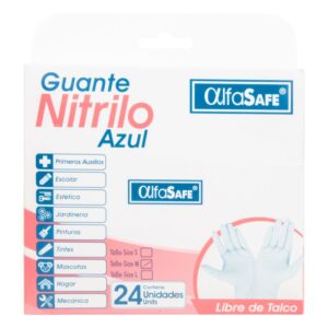 Guante Exam.Nitri.Azul Alfa T.M 24Uds Guantes Examen
