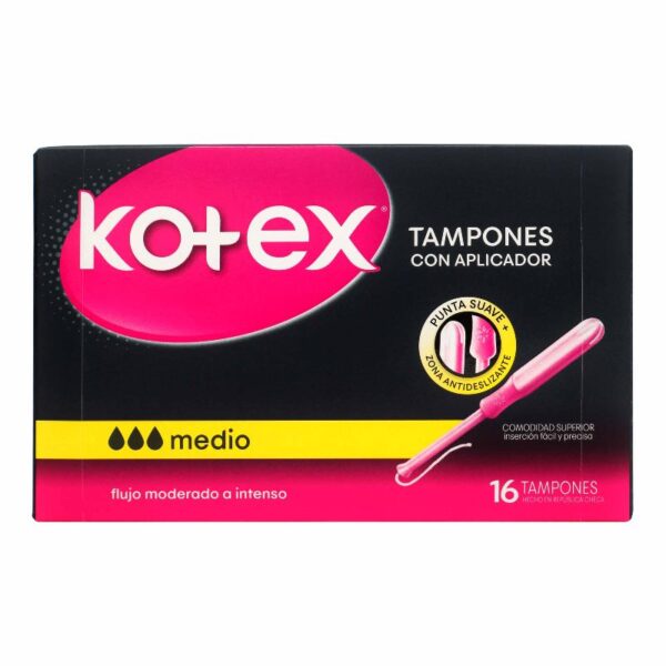 Tampon Kotex Medio Con Aplicador 16 Unds Tampones