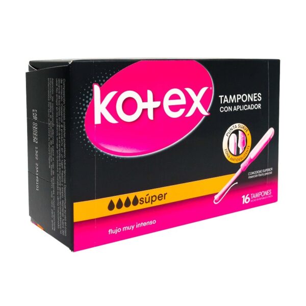 Tampon Kotex Super Con Aplicador 16 Unds Tampones